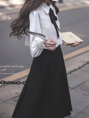 JK Uniform White Cape with Self-tie Straps