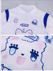 Genshin Impact Furina Inspired White and Blue Top