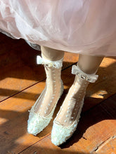 White/Grey/Black Rhinestone Bowknot Decorated Socks