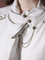 Steampunk Bronze Gear Neutral Shirt Collar Brooch Accessories