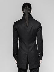 Black Gentleman Steampunk Fake Two-pieces Jacket