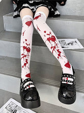 Gothic Blood Pattern Over Knee Stockings