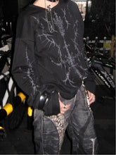 Y2K Punk Print Black Long Sleeves Top