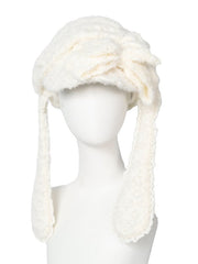 Creamy Bunny Ears Winter Fuzzy Knitted Hat