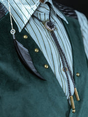 Steampunk Gear Design Black Rope Tie