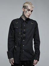 Men's Black Punk Asymmetric Shirt
