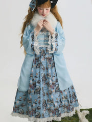 Fluffy White Faux Fur Detachable Collar