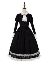 Short Version Black and White Elegant Juliette Sleeves Maid Lolita Dress