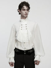 White Men's Goth Chiffon Embossing Shirt
