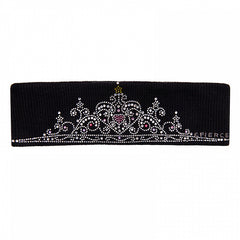 Y2K Crown Rhinestone Black Knitted Hairband