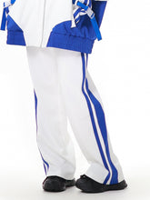 White and Blue Stripes Jirai Kei Sweatpants