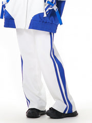 White and Blue Stripes Jirai Kei Sweatpants