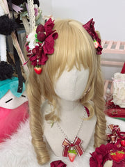 Sweet Lolita Strawberry Decorations Lace Trim Floral Hairclip