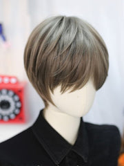 Light Brown Chin Length Synthetic Boy Style Wig