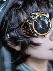 Vintage Steampunk Bronze Retro Goggles With Black Adjustable Strap