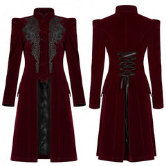 Red Goth Mid Length Coat