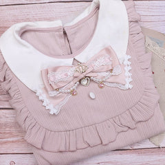 Jirai Kei 8 Color Options Lace Bowknot Pearl Rhinestone Crown Hairclip/Brooch