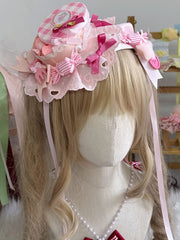 Yellow/Pink Sweet Lolita Candy Box Mini Hat With Clips