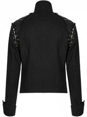 Black Men's Military Coat Vest