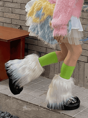 White Y2K 20CM/30CM/40CM Shaggy Leg Warmers