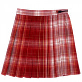 Red Plaid Pleated Skirt