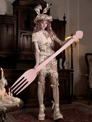 Romantic Goth Love Cutout Short Sleeves Corset Top