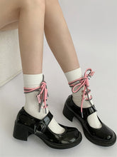 White/Black/Coffee Lace-up Socks