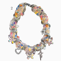 Y2K Plush Strawberry/Butterfly/Star Decorated Choker/Bracelet