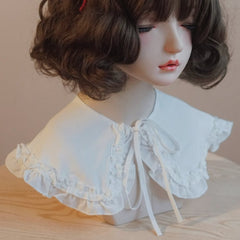 White Lace Trim Detachable Collar