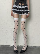 White Y2K Polka-dot Pattern Gyaru Fashion Overknee Stockings