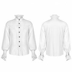 Men's White Goth Aristocratic Shirt
