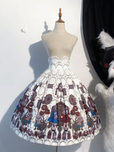 White Long Version Bat Wings High Waist Dark Dolls Print Lolita Skirt