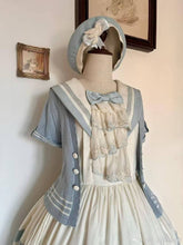 Blue Short-sleeved Perforated Knitted Lolita Cardigan