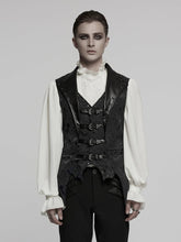 Black Men's Gothic Jacquard Lapel Vest