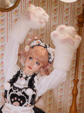 White Plush Cat's Claw Gloves