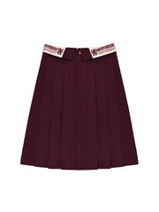 Clearance - Size S for Waist 68cm Gryffindor Dark Red Box Pleat Skirt Harry Potter and KYOUKO Collaboration