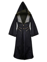 Steampunk Black Wizard Robe Coat With Detachable Hood