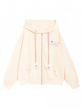 Yellow Hooded Jacket with Star Charm Drawstrings & Chest Letter Embroidery