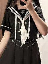 Black Sailor Collar Preppy Style JK Uniform Short/Long Sleeves Top
