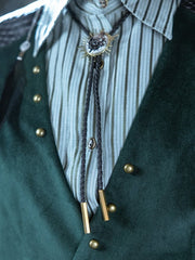 Steampunk Gear Design Black Rope Tie