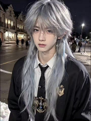 Ouji Style 50CM Dusty Blue Ombre Straight Wig with Bangs