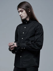 Men's Black Goth Aristocratic Shirt