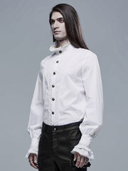 Men's White Goth Aristocratic Shirt