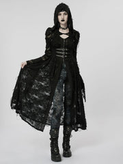 Dark Gothic Knitted Black Outerwear Witch Outfits