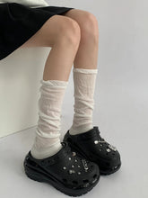 White/Black/Dark Grey/Light Grey Balletcore Summer Loose Stockings