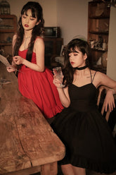 Clearance - Size L for Bust 88-96cm Simple and Elegant Little Red Dress with Big Bow at Back Free Bow Hairclip