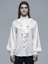 Men's White Gothic Vampire Count Long Sleeve Shirt