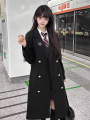 Thicken Version Black Badge Decorated JK Uniform Coat