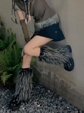 White-Tipped Black Gyaru 20CM/30CM/40CM Shaggy Leg Warmers