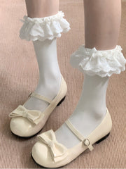 Yellow Sweet Tea Party Mid-heel Shoes – Sweet Lolita Mary Janes, Heart Strap & Bow Detail
